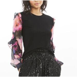 NWT Generation Love Joni Floral Sleeve Top Women's Large